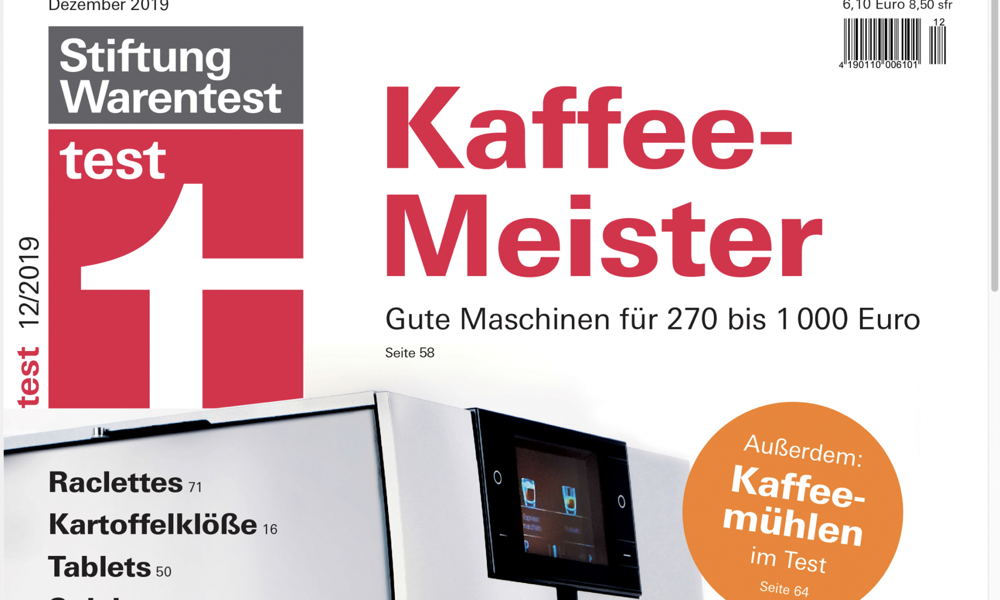 Stiftung Warentest Kaffeevollautomaten